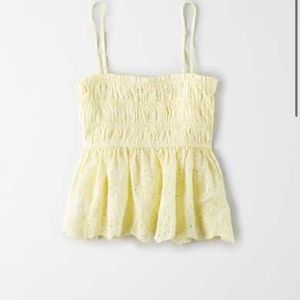 American Eagle yellow flowy tank top